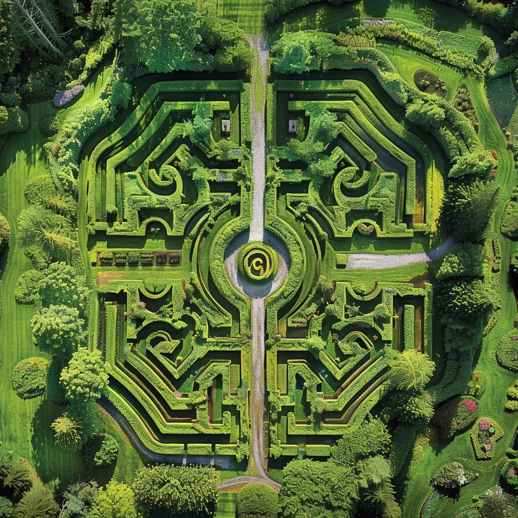 labyrinth garden aerial photo - Image 4