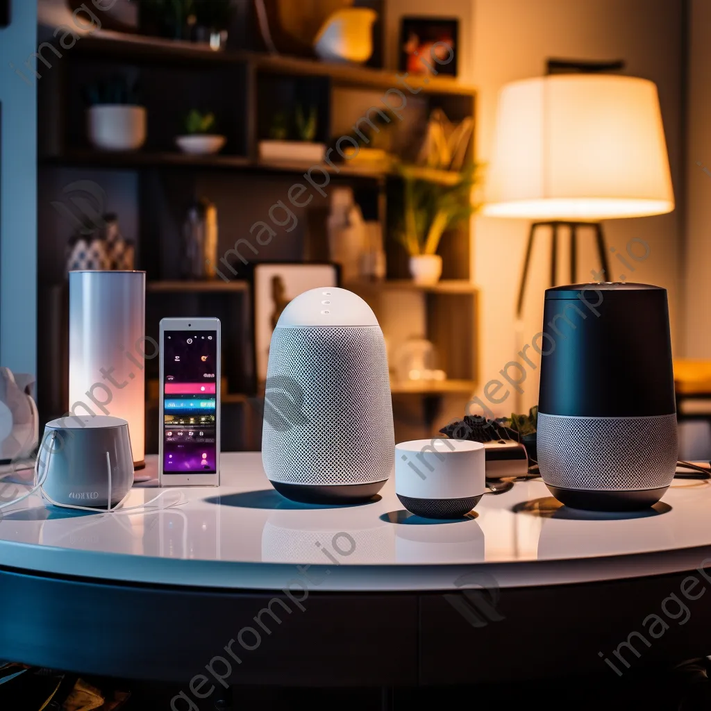 Smart home devices displayed in a modern urban apartment. - Image 3