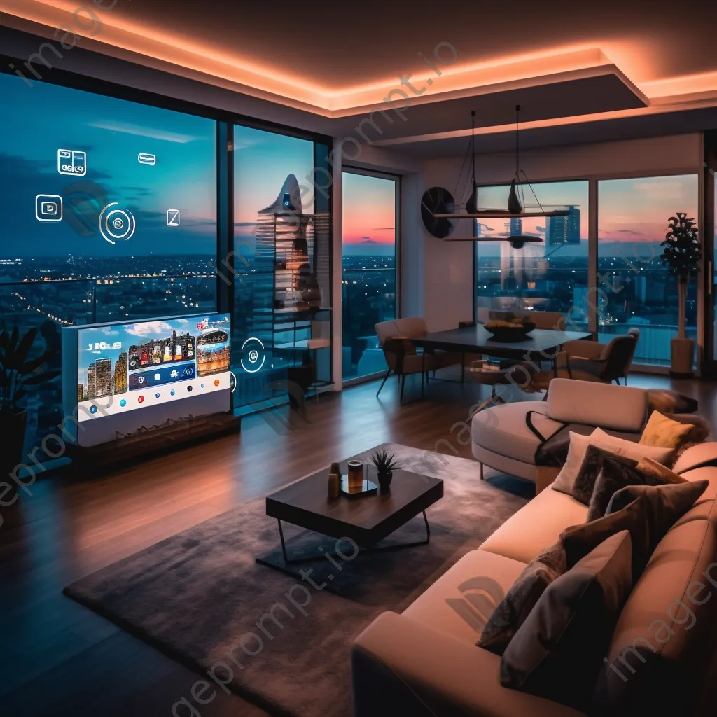 Smart home devices displayed in a modern urban apartment. - Image 4