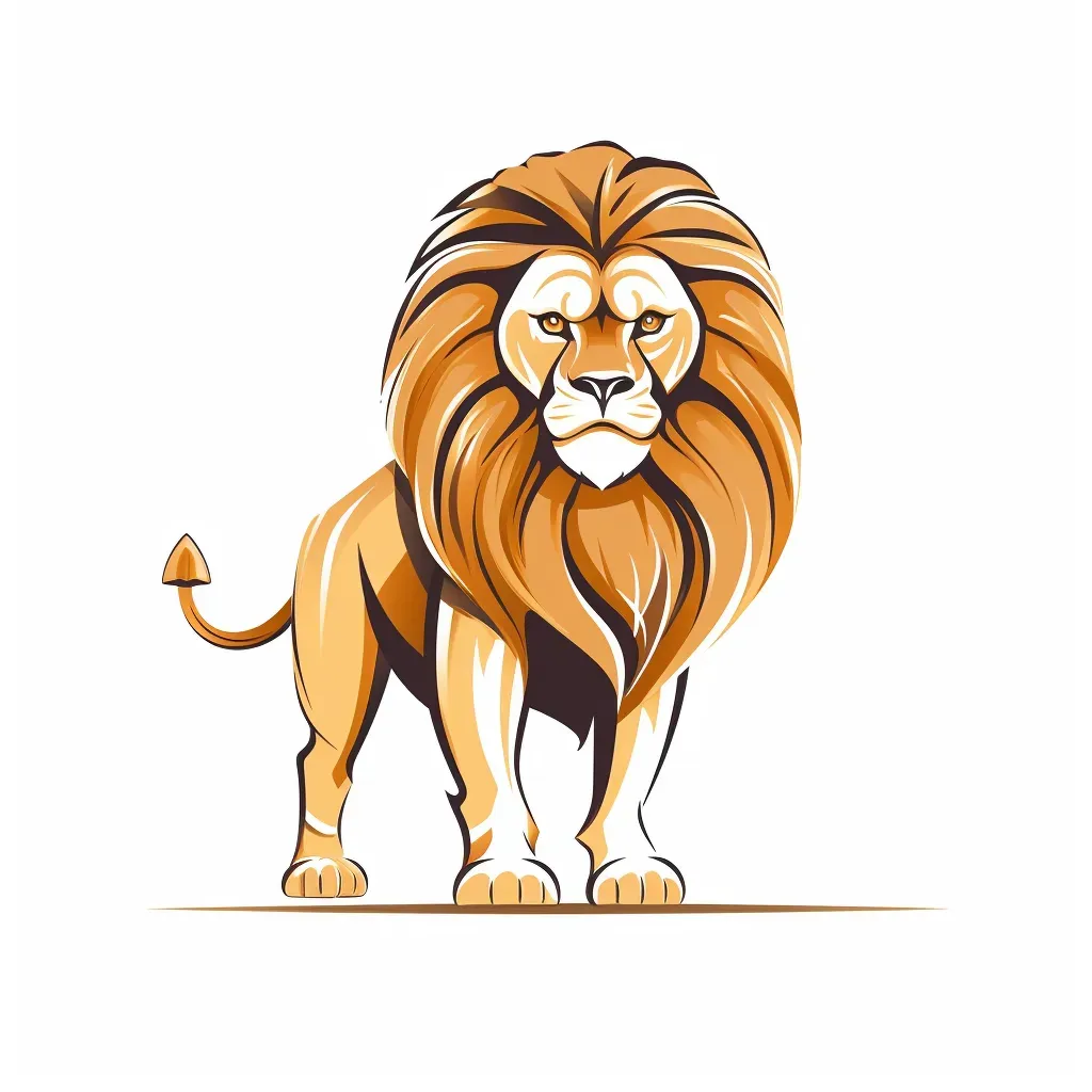 Golden roaring lion emblem logo - Image 1