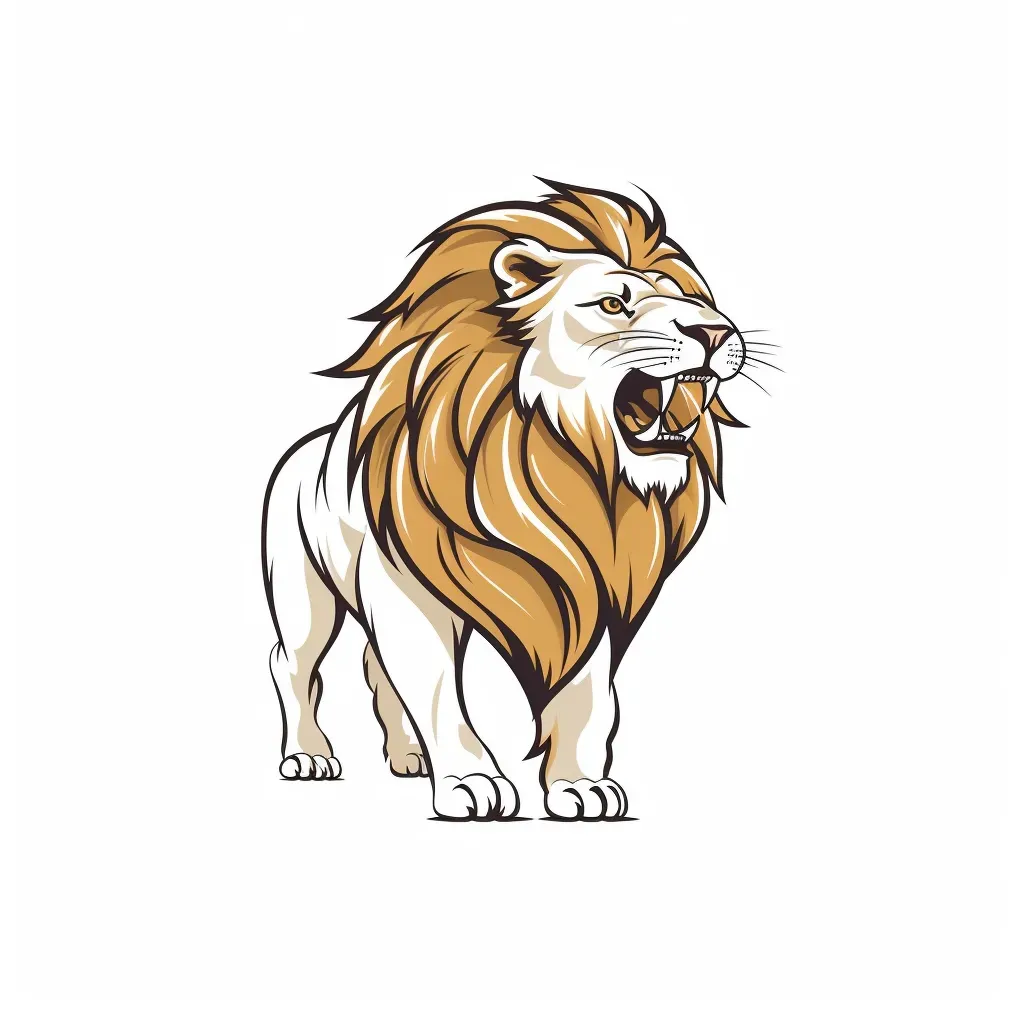 Golden roaring lion emblem logo - Image 2