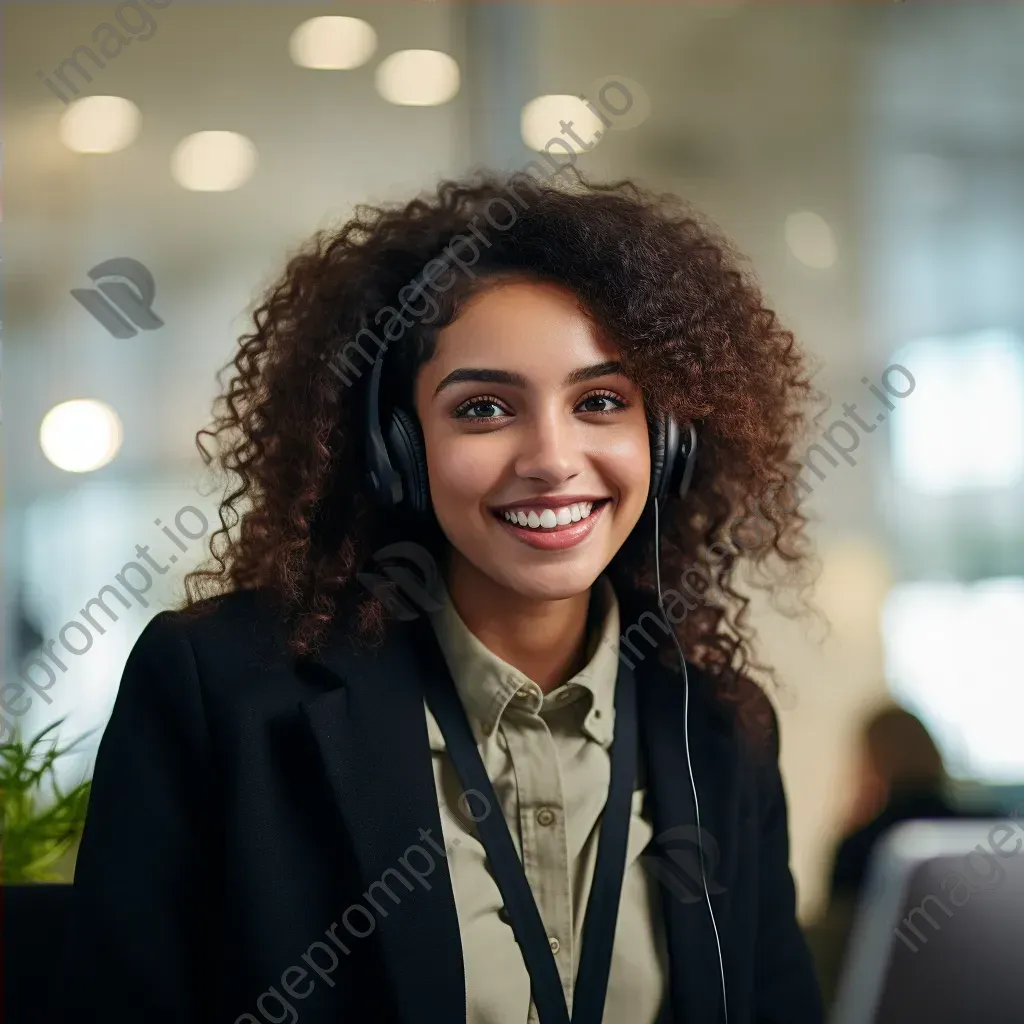 Friendly customer service representative assisting a client on a call - Image 4