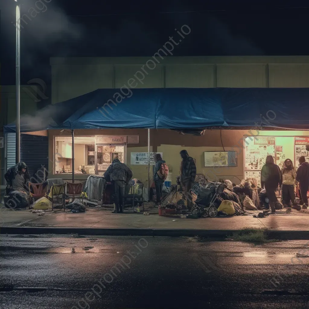 Homeless Shelter at Night - Image 2