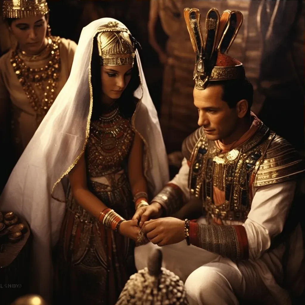 Egyptian wedding ceremony with traditional attire and gold jewelry - Image 3