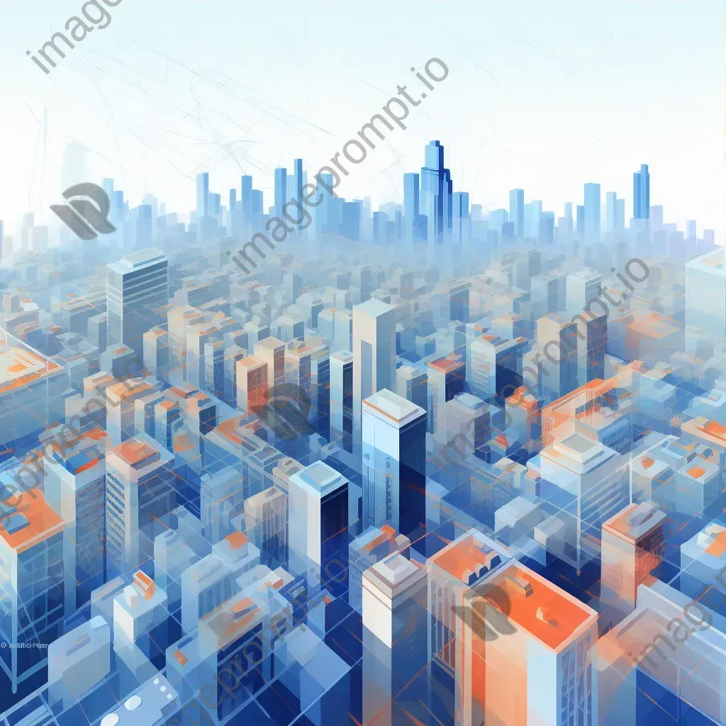 Low Poly aerial city view emphasizing grids and lines - Image 3