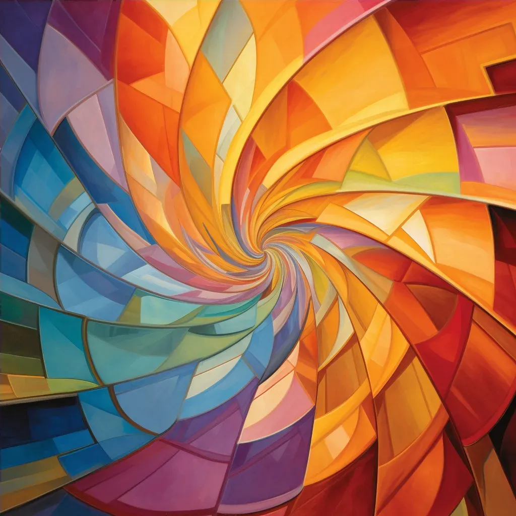 Dreamlike sequence of vibrant and interlocking shapes - Image 4