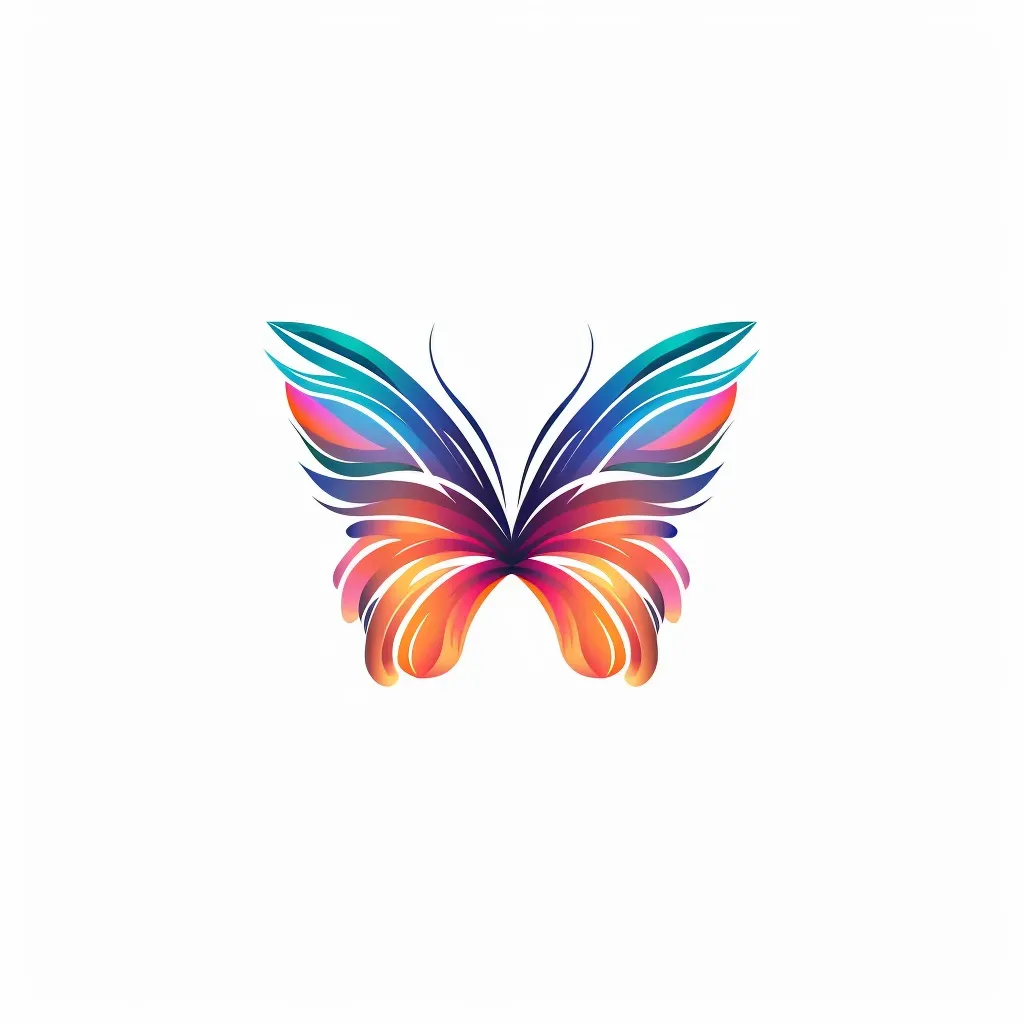 Logo with a butterfly created by overlapping brushstrokes in various colors, on a white background. - Image 4