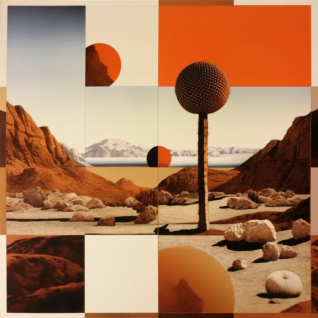 Minimalist desert landscape in orange and brown hues - Image 2