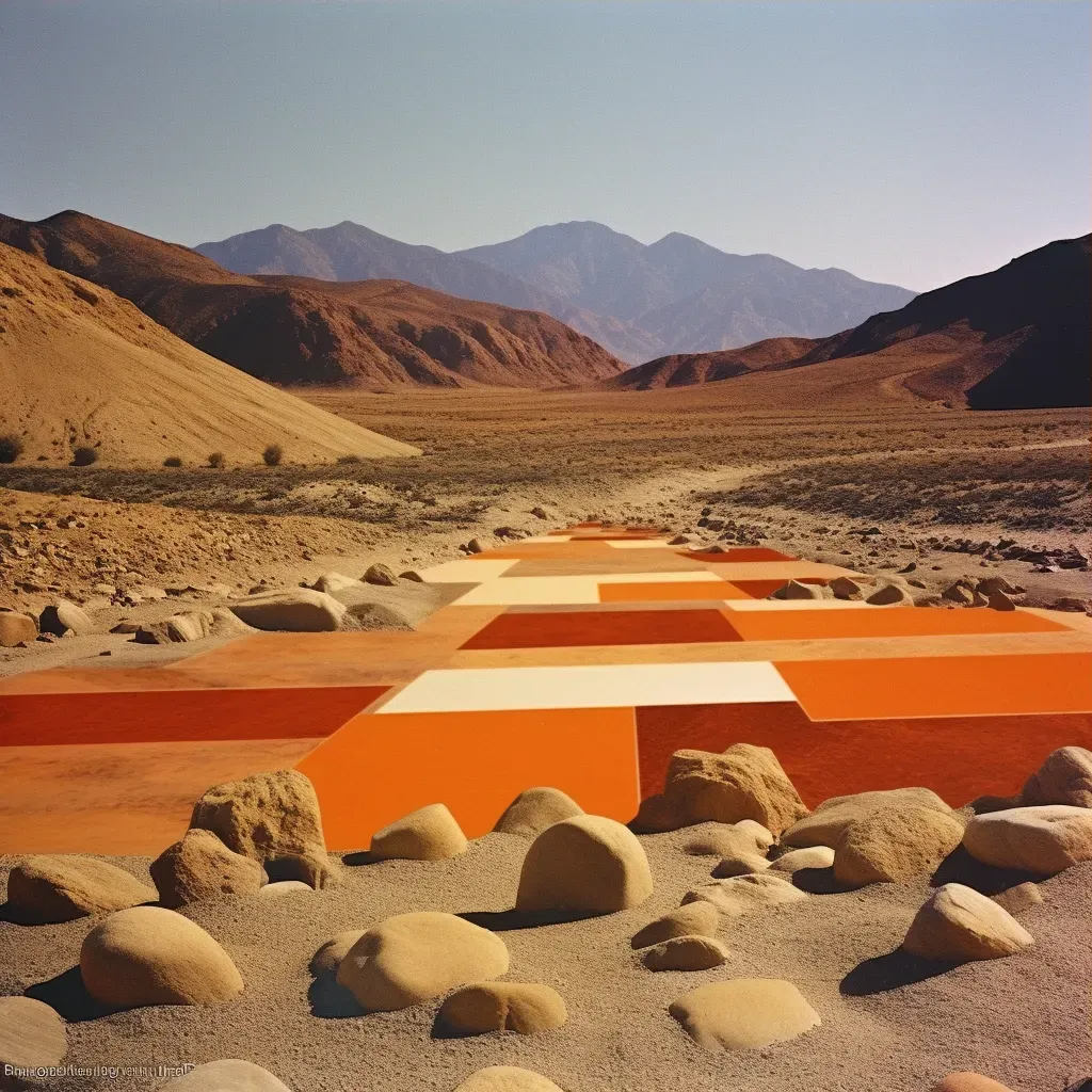 Minimalist desert landscape in orange and brown hues - Image 3