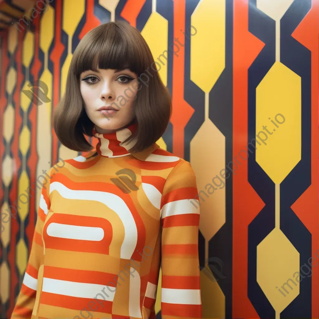1960s mod style fashion bold colors and patterns - Image 1