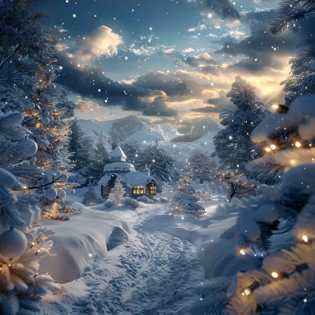 407 Error Page with winter wonderland scene and snow-covered landscape - Image 4