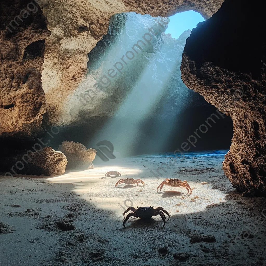 Crabs on sandy floor of coastal cave - Image 3