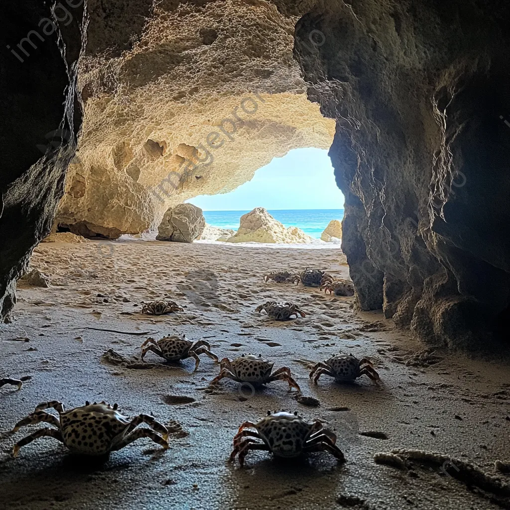 Crabs on sandy floor of coastal cave - Image 4