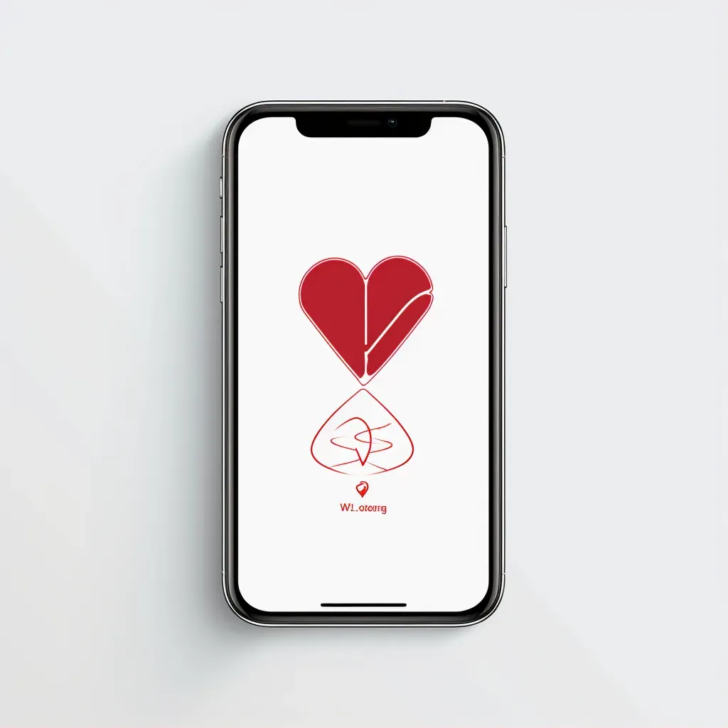 Modern and simple heart icon logo design in red and white colors - Image 1