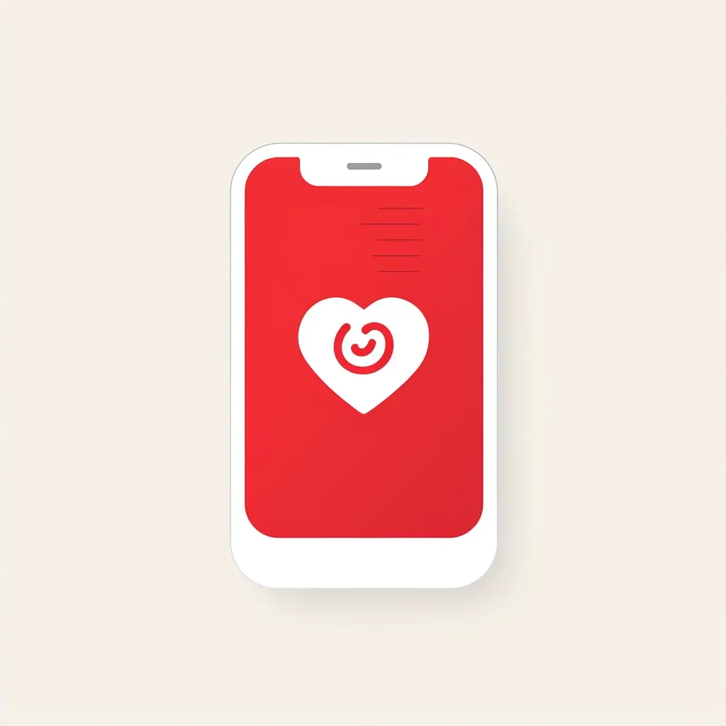 Modern and simple heart icon logo design in red and white colors - Image 2