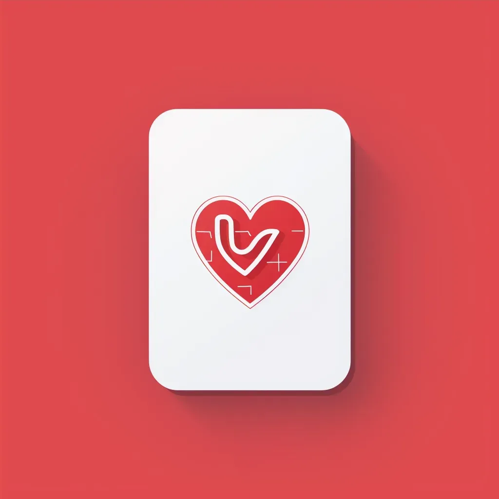 Modern and simple heart icon logo design in red and white colors - Image 4