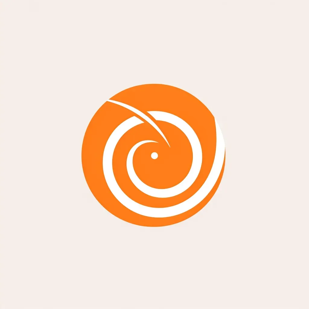 Modern and minimalist logo with a sun icon in orange and white - Image 4