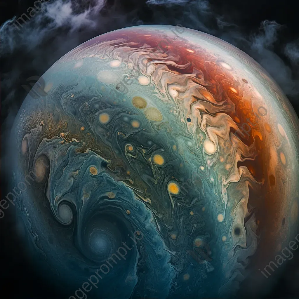 Multi-colored gas giant with swirling clouds and vibrant hues - Image 2