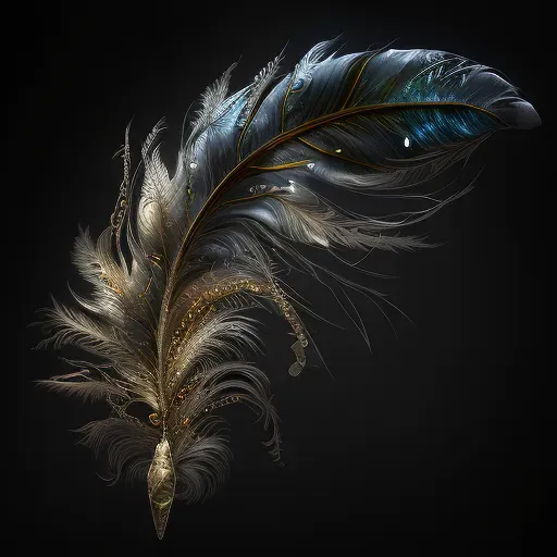 Depiction of minute details of a feather