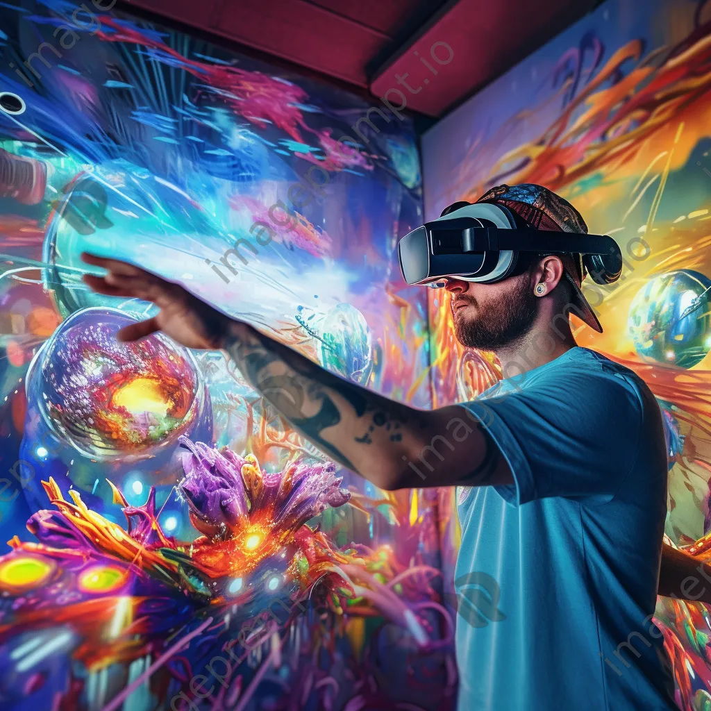 Artist creating digital art in virtual reality environment. - Image 2