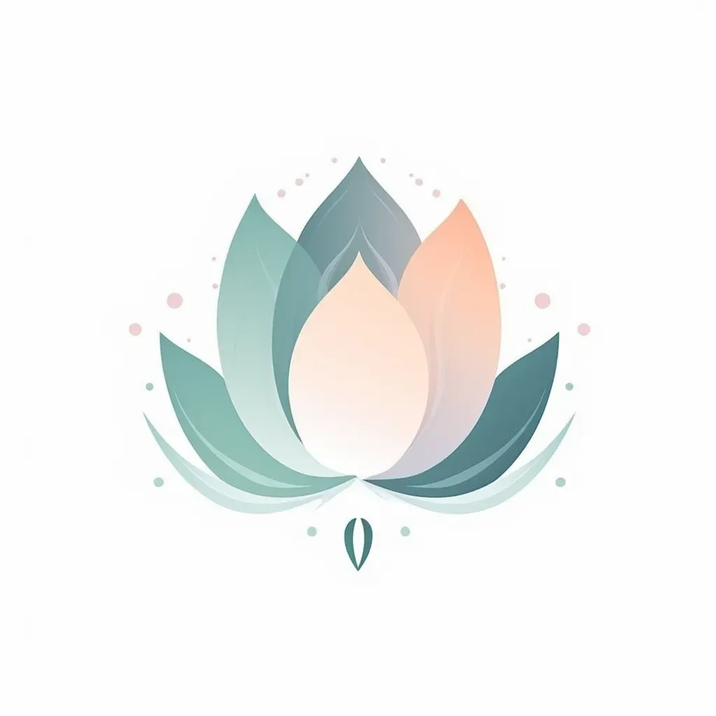 Pastel Yoga Studio Logo with lotus flower in calming pastel shades - Image 2