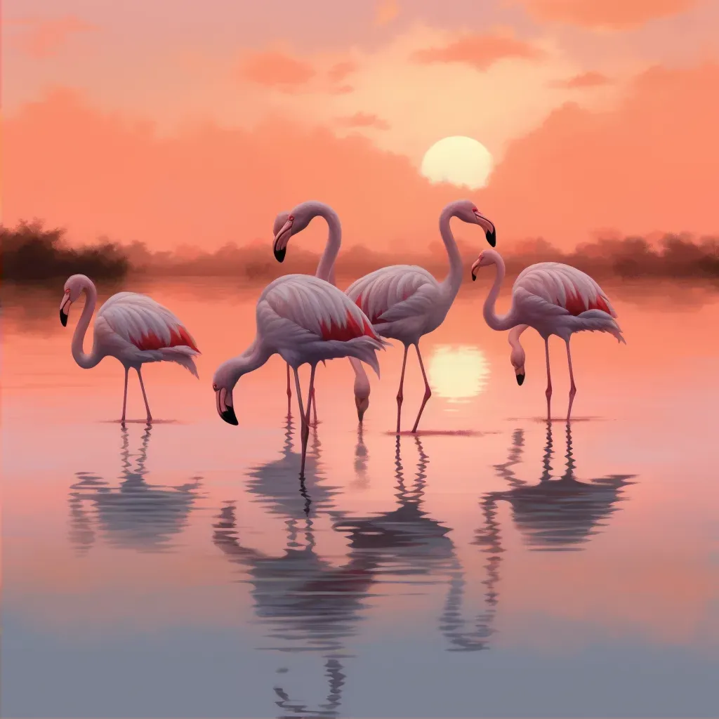 flamingos at dusk - Image 2