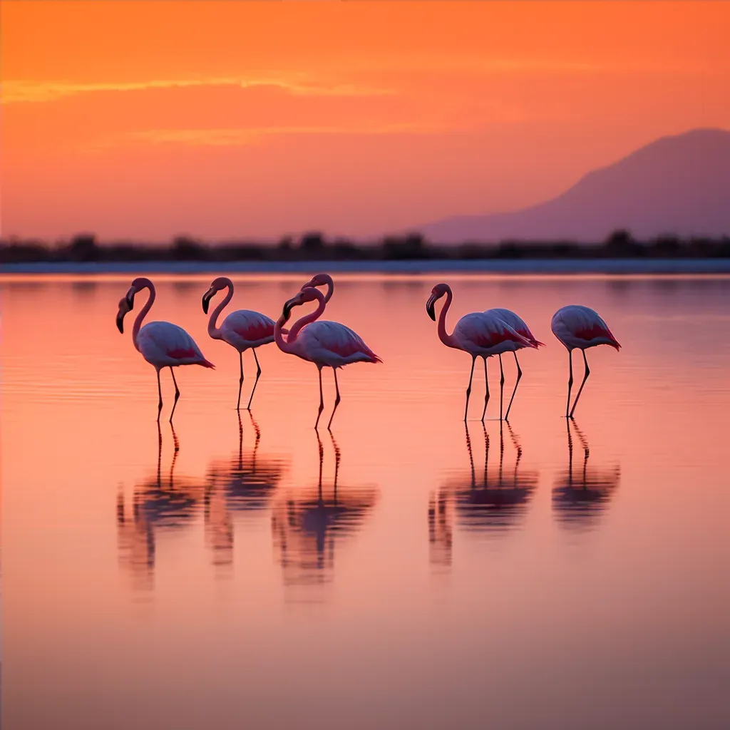 flamingos at dusk - Image 4