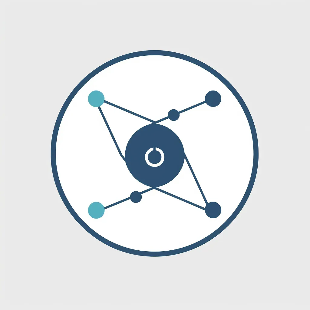 Connected dots icon in blue and white on a light gray background - Image 2