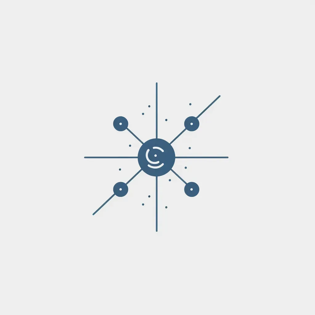 Connected dots icon in blue and white on a light gray background - Image 3