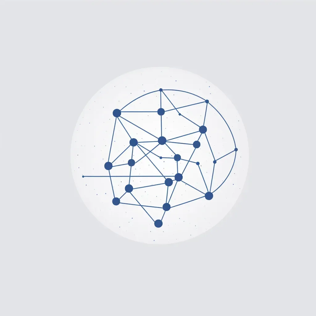 Connected dots icon in blue and white on a light gray background - Image 4