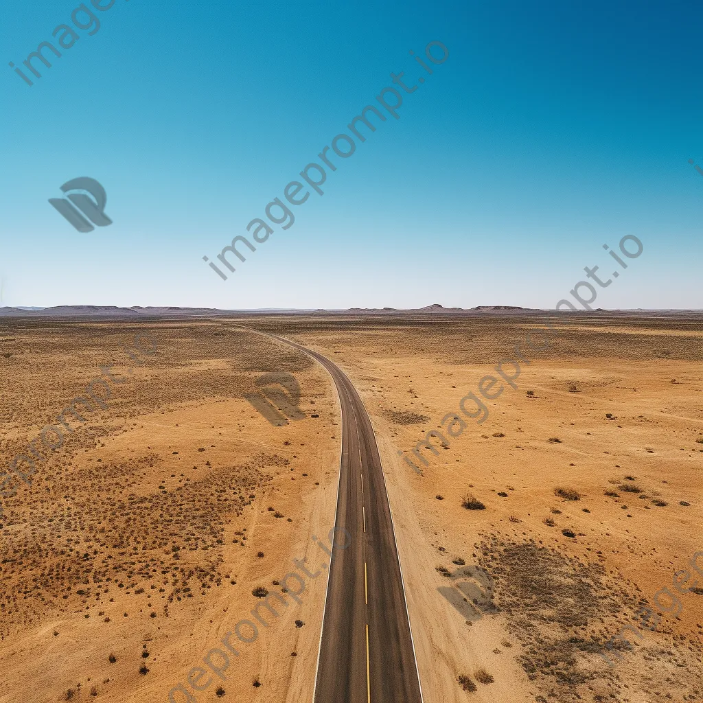 Aerial shot of a deserted highway in the desert - Image 4