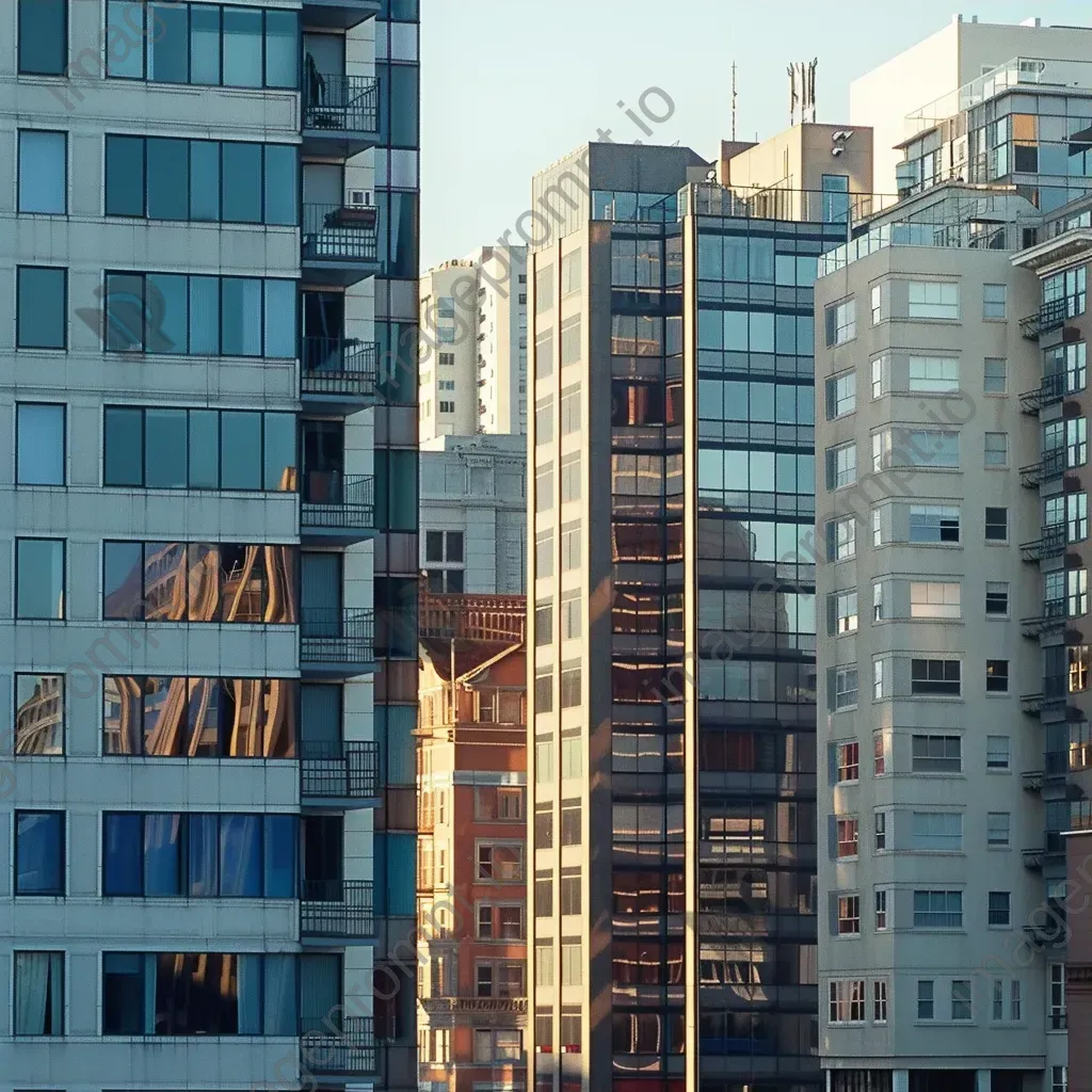 Abstract cityscape with asymmetrical buildings on Panasonic Lumix GH5 - Image 3