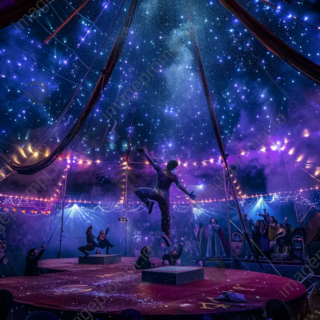 Celestial circus with stardust performers and cosmic animals - Image 4