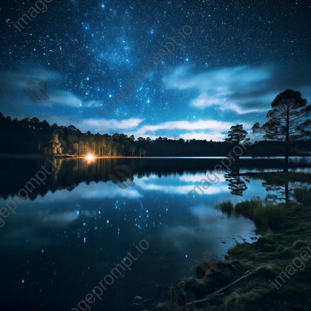 Milky Way and Big Dipper reflected in lake - Image 3