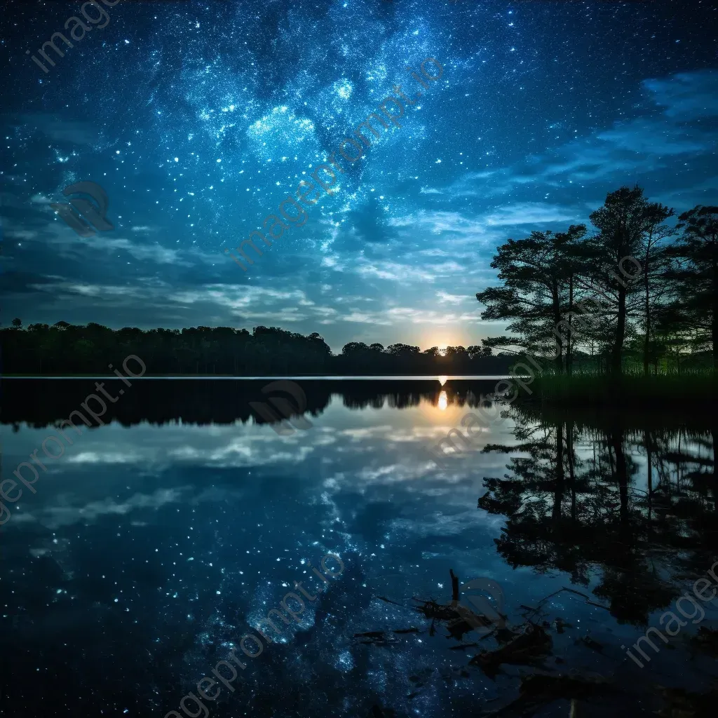 Milky Way and Big Dipper reflected in lake - Image 4