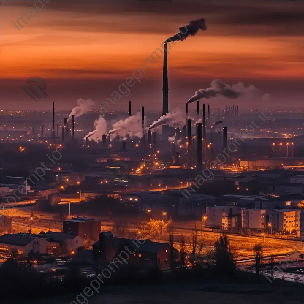 Industrial cityscape at dusk with uneven chimneys on Sony A7 IV - Image 4