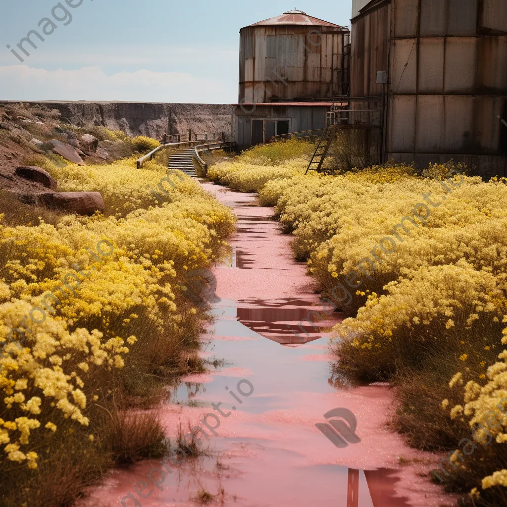 Path leading to a historic salt mine with wildflowers - Image 3