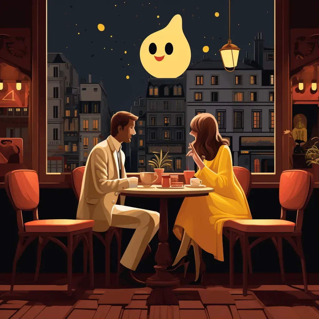 Stylish couple in a chic Parisian café having a deep conversation - Image 1