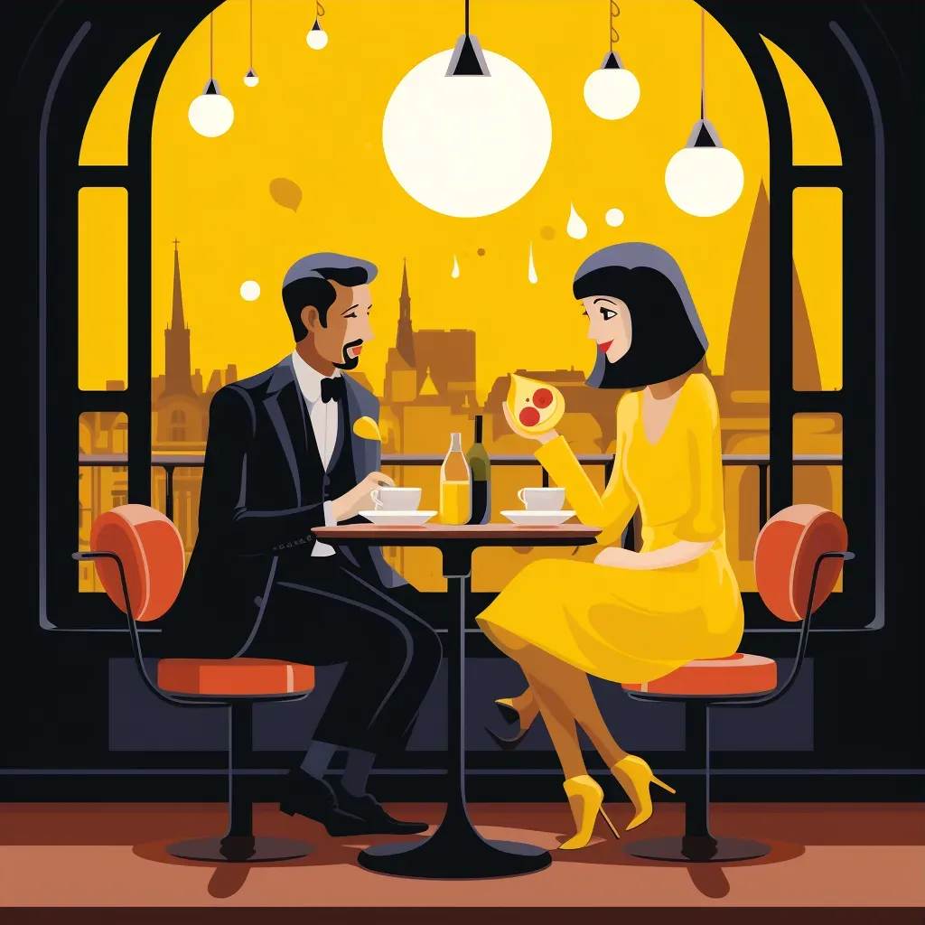 Stylish couple in a chic Parisian café having a deep conversation - Image 3