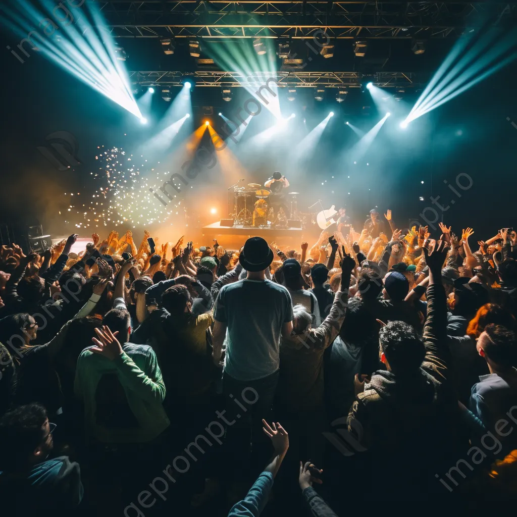 Lively concert scene with energetic crowd enjoying vibrant stage lights. - Image 3