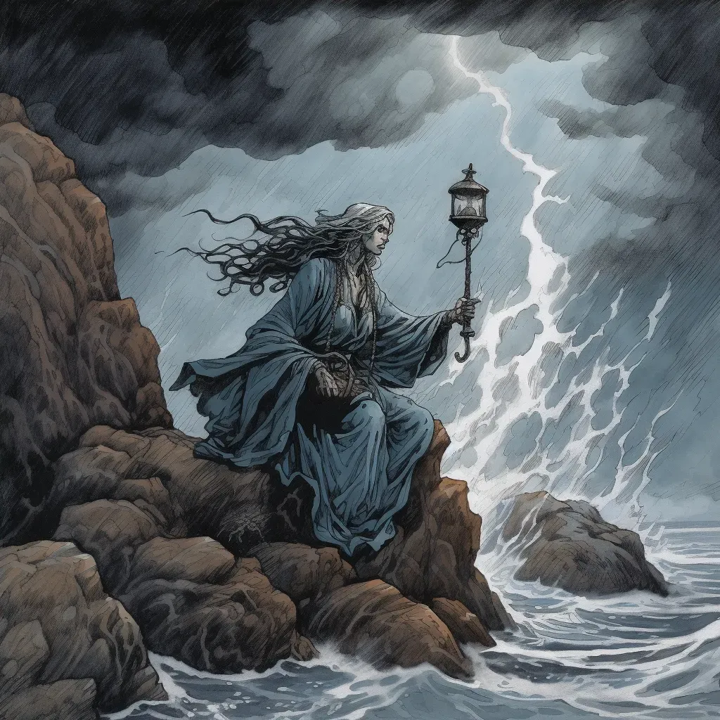 Sea witch brewing storm on rocky shoreline - Image 4