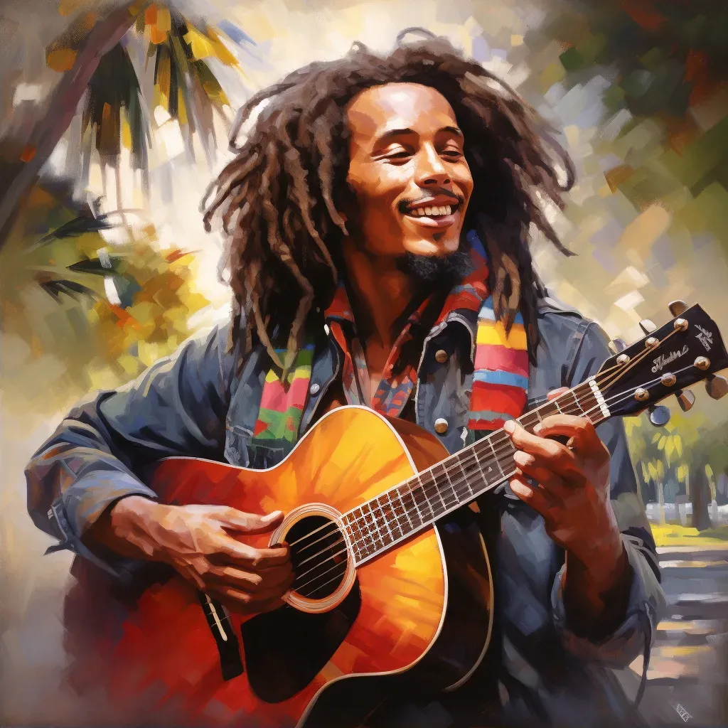 Vibrant portrayal of a musician with a flag - Image 2