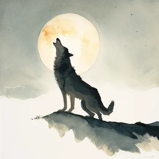 Image of a howling wolf silhouette against a full moon, symbolizing wildness - Image 4