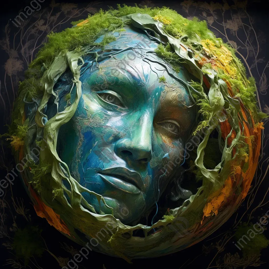 Impression of Gaia subtly transitioning into a globe exploiting optical illusion - Image 1