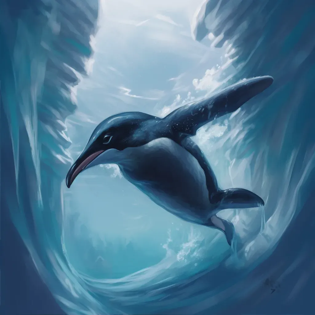 Penguin diving into the icy Antarctic Ocean - Image 2