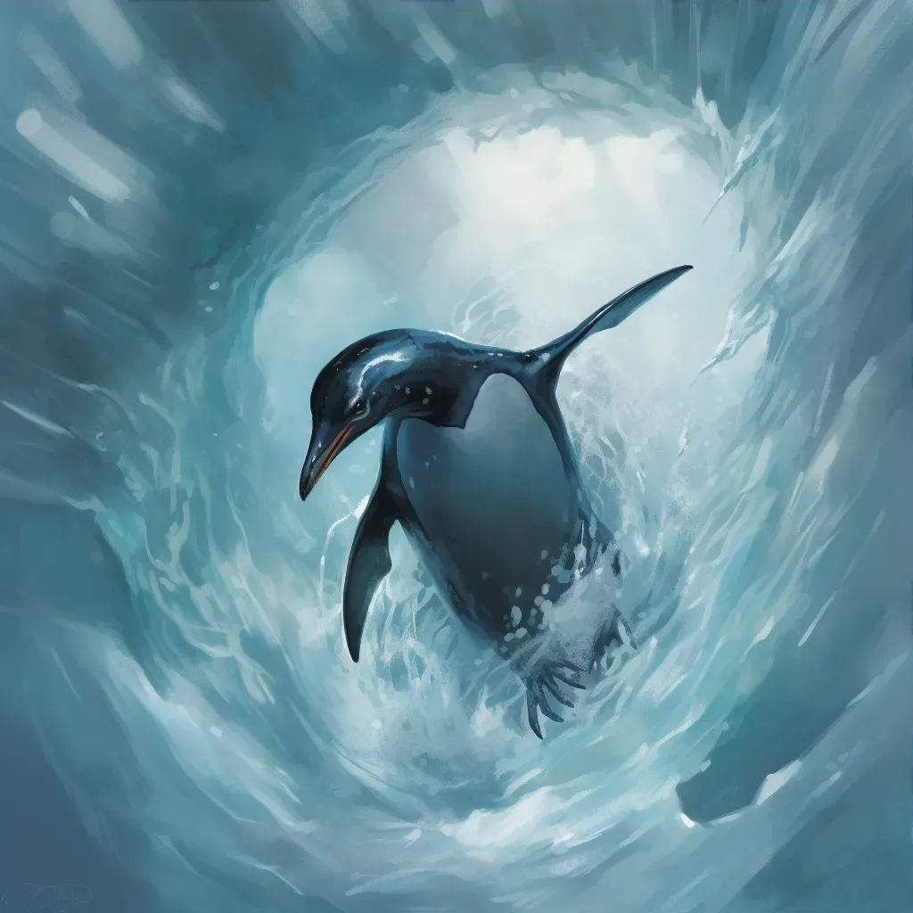 Penguin diving into the icy Antarctic Ocean - Image 3