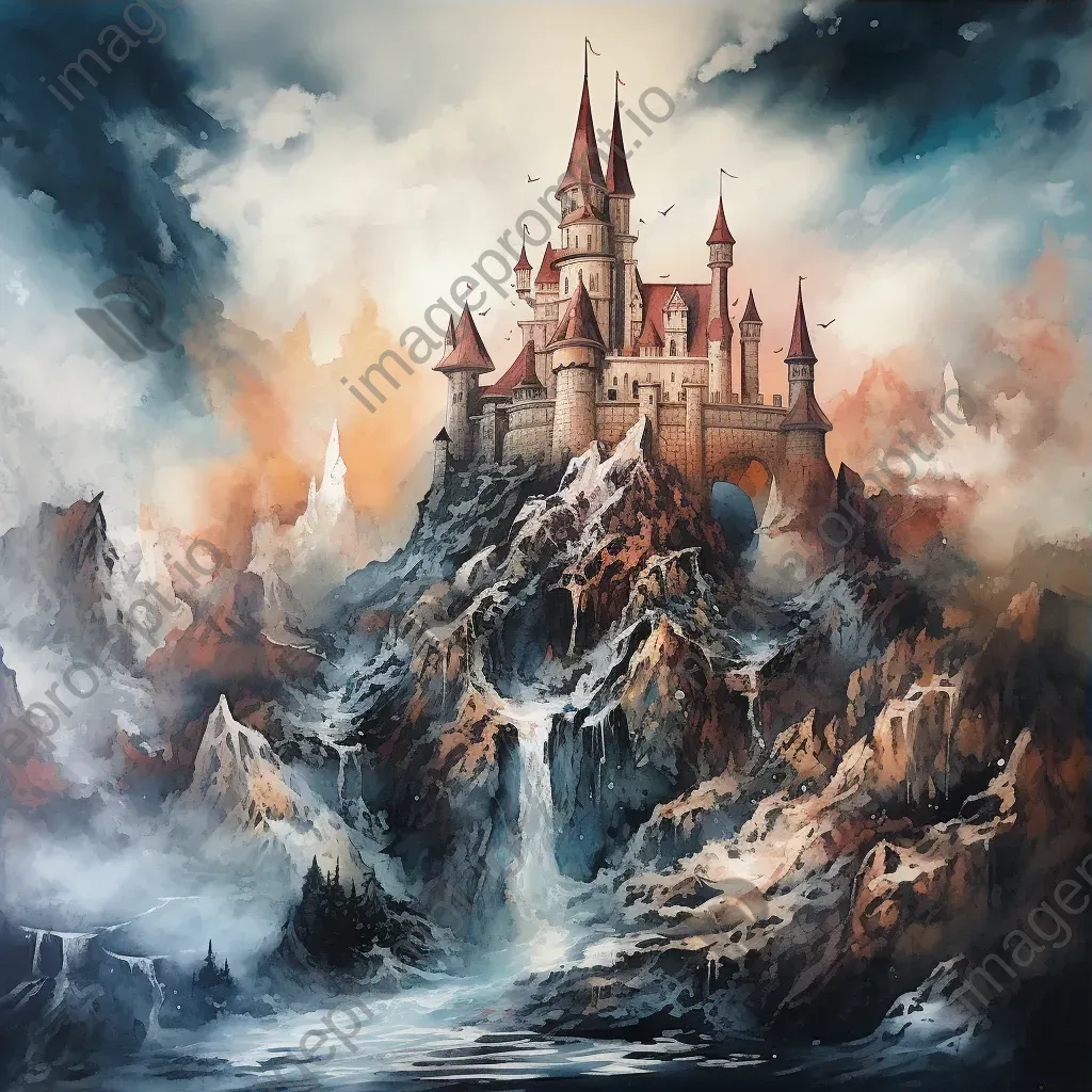 Seamless transition of a castle into a mountain range creating a natural illusion - Image 3