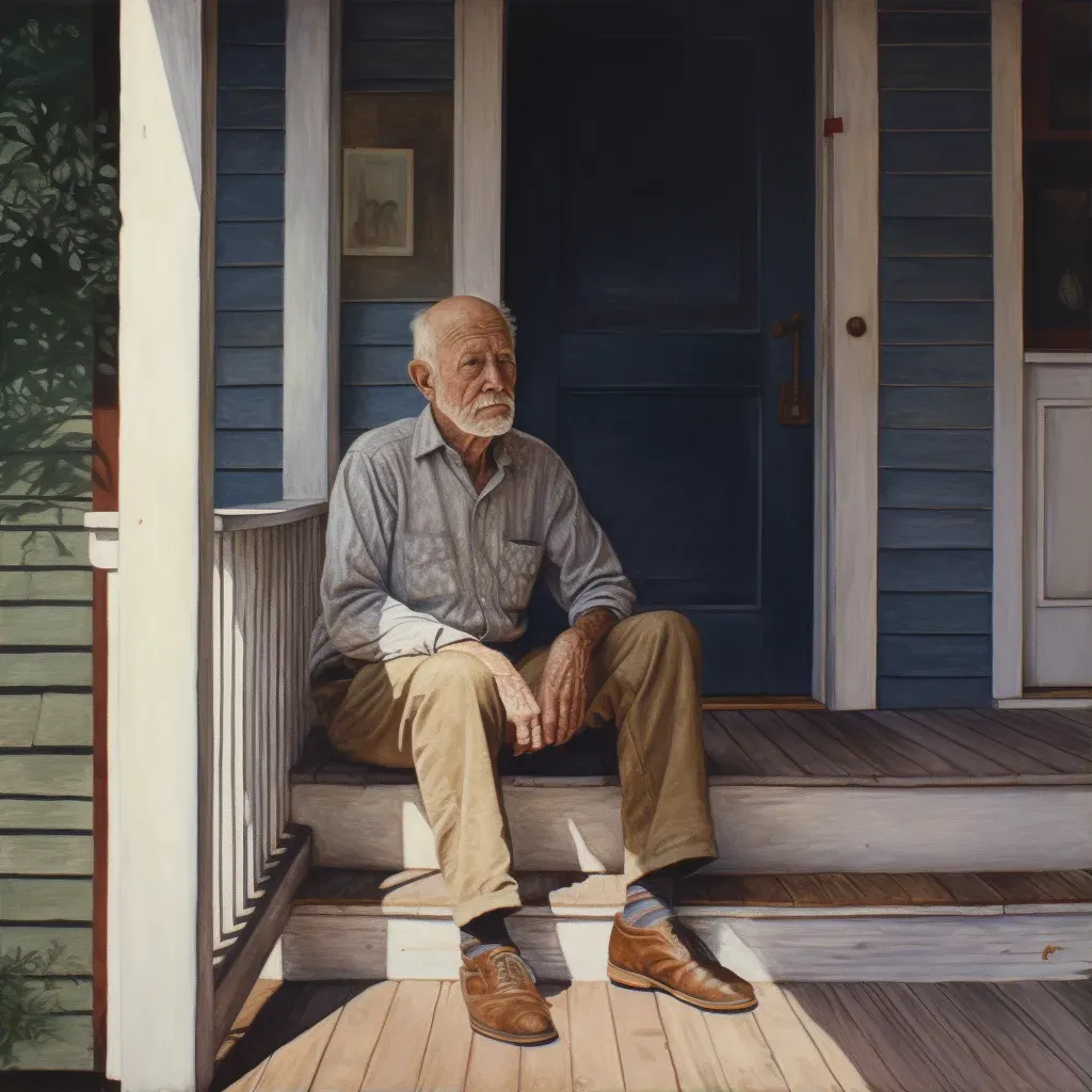 Portrait of an elderly man with a reflective expression - Image 1