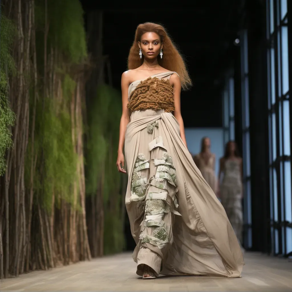 Natural eco-friendly fashion runway scene - Image 2