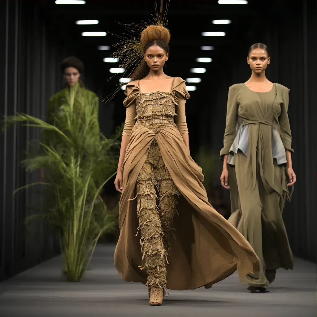 Natural eco-friendly fashion runway scene - Image 3